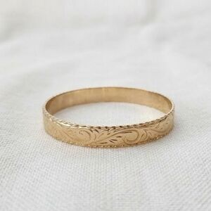 Hamilton Gold Plated Engraved Women's Bangle Bracelet